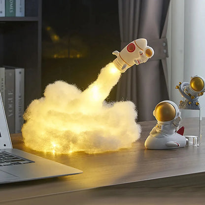 New DIY Creative Small Rocket Lamp Set with Astronaut Night Light